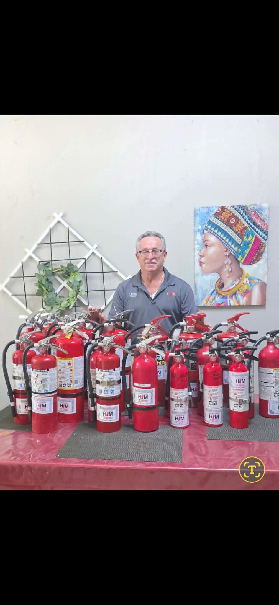 Trabajo de protección contra incendios de Extintores HM